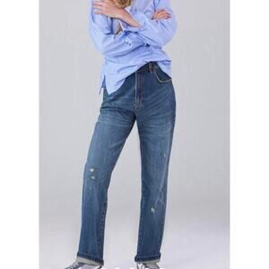 Anthropologie NWT Pilcro The Borrowed Denim Blue Jeans Distressed Grunge Size 29